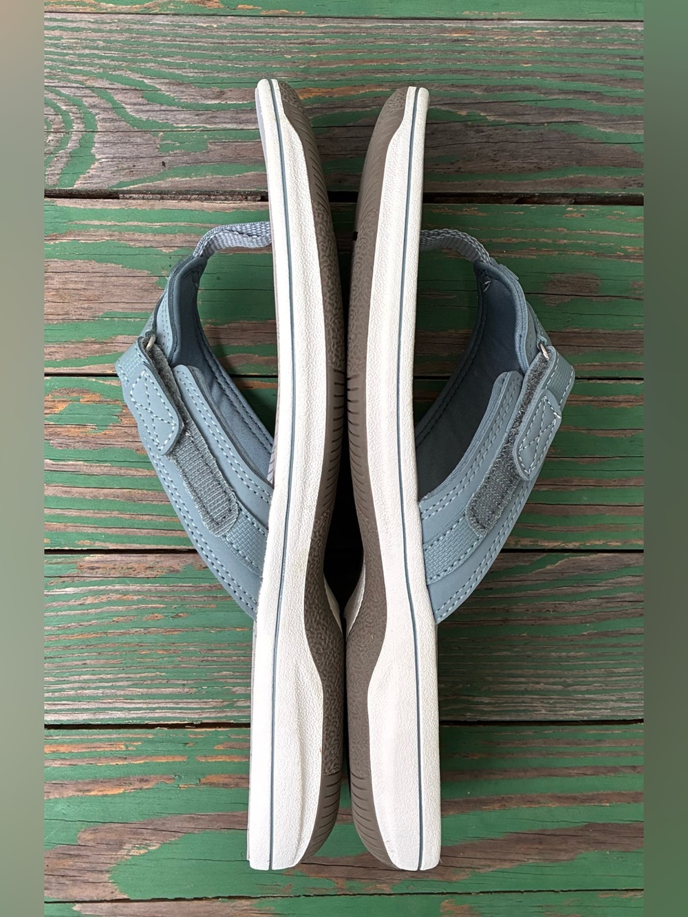 Clarks Cloudsteppers Womens Sz 10 Breeze Sea Blue Gray Flip Flop Sandals - Picture 5 of 15